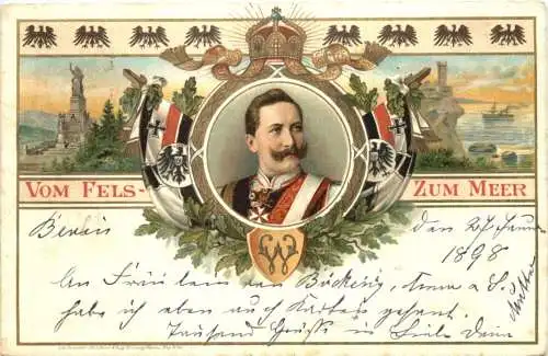 Kaiser Wilhelm II - Vom Fels zum Meer - Litho -785824