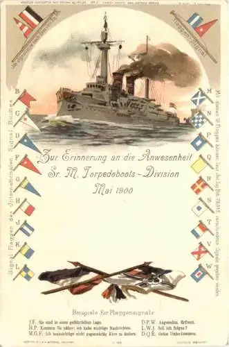SM Torpedoboot Division 1900 - Litho -785920