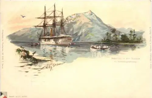SM Albatross in der Südsee - Litho -785948