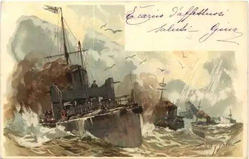 Kriegsschiffe - Litho -785904