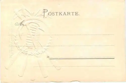 Kriegsschiff - Litho Prägekarte -785894