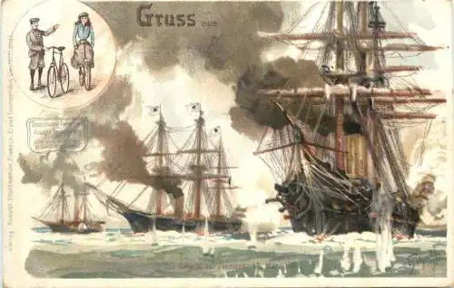 Da Gefecht bei Jasmund 1864 - Litho -785958