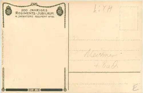 4. Infanterie Regiment 103 Jubiläum - Litho -786004