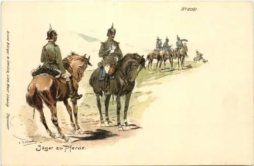 Militär - Jäger zu Pferde - Litho -786048