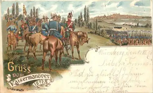 Gruss vom Kaisermanäver 1897 - Litho -786014