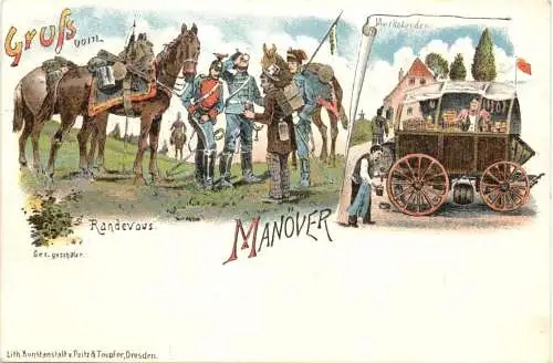 Gruss vom Manöver - Litho -786034