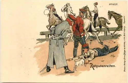 Militär - Rekrutenreiten - Litho -786066