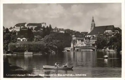 Tübingen, Neckaransicht mit Blick auf Schloss und Stiftskirche -554910