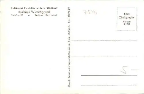 Enzklösterle bei Wildbad - Kurhaus Wiesengrund -554968