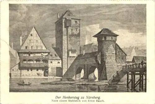 Der Henkersteg zu Nürnberg. Nach einem Stahlstich von Ernst Rauch -555110