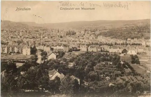 Pforzheim Totalansicht vom Wasserturm -555040