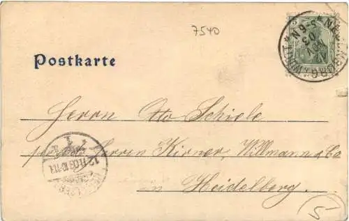 Neuenbürg a, d. Ens Vorstadt mit Wildbaderstrasse und Windhof -555102