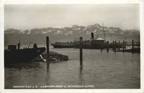 Immenstaad. B. DAMPFERLÄNDE m. SCHWEIZER ALPEN. -555330