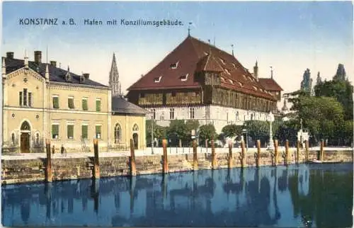 KONSTANZ a. B. Hafen mit Konziliumsgebäude -555500