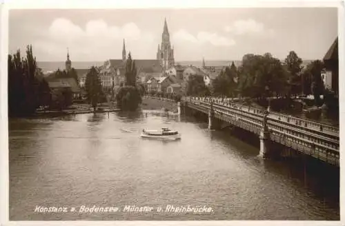 Konstanz a. Bodensee. Münster u. Rheinbrücke. -555458