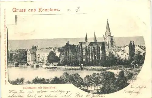 Gruss aus Konstanz. Seestrasse mit Insel hotel -555380