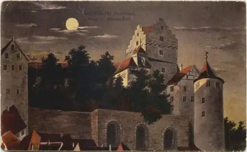 Meersburg Bodensee Schloss im Mondschein. -555696