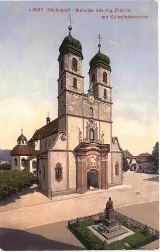 Säckingen - Münster des hlg. Fridolin und Scheffeldenkmal -555748