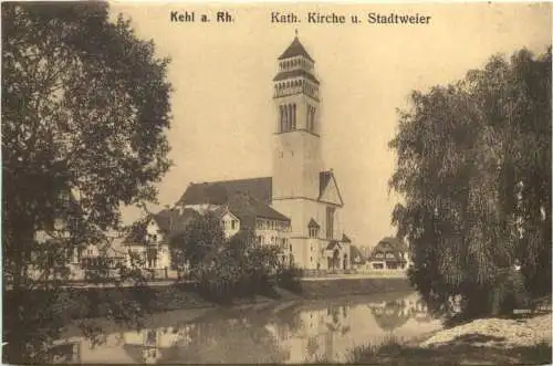 Kehl a. Rh.Kath. Kirche u. Stadtweier -555716