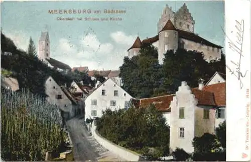 MEERSBURG am Bodens Oberstadt mit Schloss, und Kirche -555736