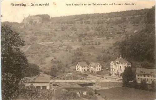 Neuenbürg i. Schwarzwald Neue Enzbrücke an der Bahnhofstraße und Kurhaus -555954