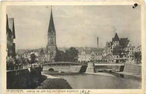 PFORZHEIM, PARTIE AN DER ENZ MIT NEUER AUBRÜCKE -555918