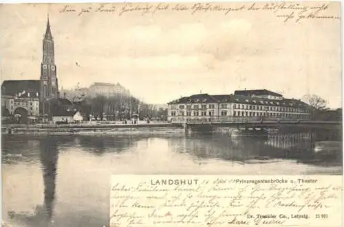 LANDSHUT, Prinzregentenbrücke u. Theater -556112