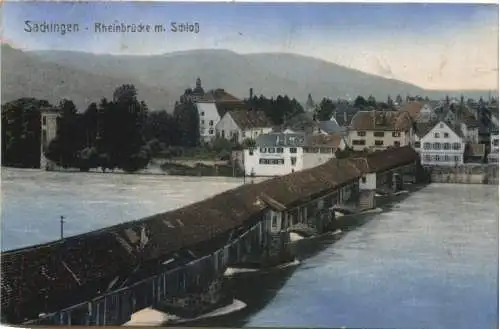 Säckingen Rheinbrücke m. Schloß -556166