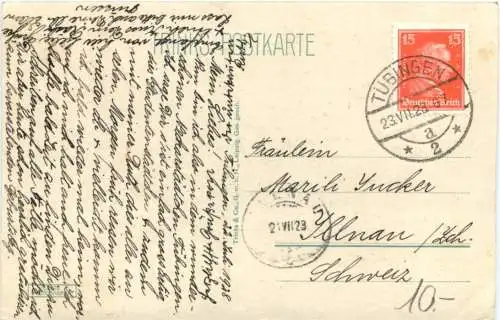 Tübingen, Marktplatz mit Rathaus. -556278