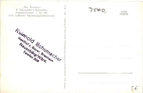 Neuenbürg Schwarzwald Schumacher's Gaststätten -556332