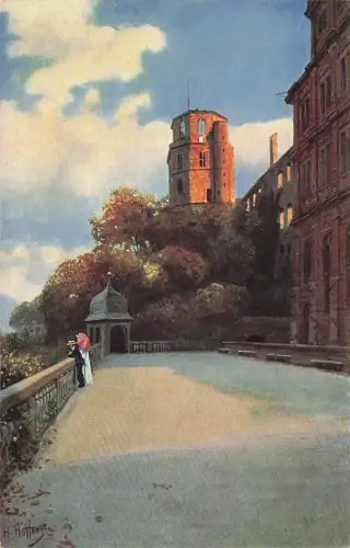 Heidelberger Schloss, der Schlossbalkon,Edm. Koenig,sign. H. -792880