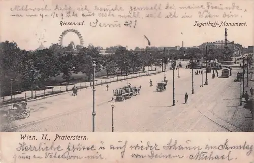 Wien, II., Praterstern Riesenrad Tegetthoff-Monument. -792856