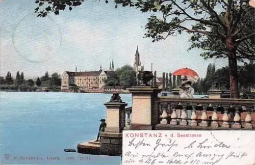 AK Konstanz, Stadtansicht v.d. Seeterrasse aus -792828