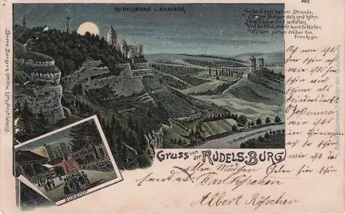 Lithographie Rudelsburg, Saaleck, Rudelsburg u. Burghof -792814