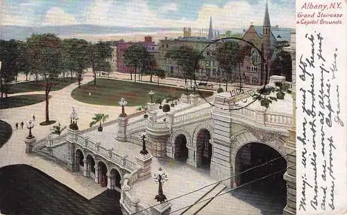 Postkarte Grand Staircase & Capitol Grounds Albany New York USA -792770