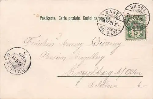 POSTKARTE EINES GALÁN UND EINER FRAU DER ZEIT -792764