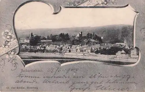 Neckarsteinach, Teilansicht aus der Vogelschau -792576