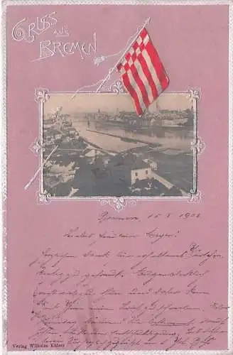 Gruss aus Bremen mit flagge -792560