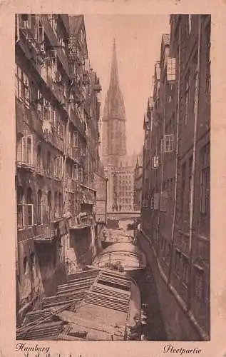 Ansichtskarte Hamburg Fleet, Kähne -792564