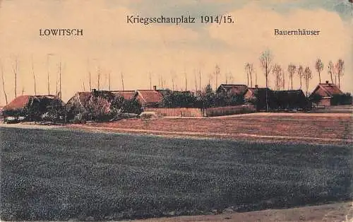 Lowicz Lowitsch Polen, Kriegsschauplatz 1914, Bauernhäuser -792644