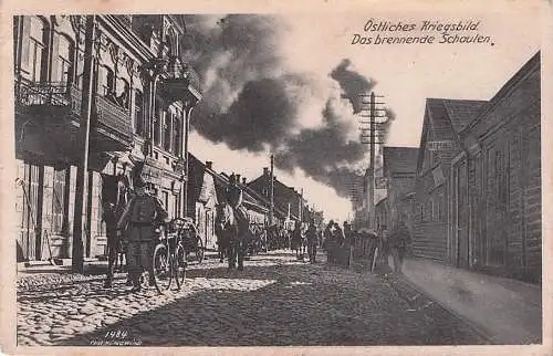 Šiauliai Szaulen Litauen, Ort durch die Russen in Brand gesteckt, Kriegszerstörungen, I WK -792670