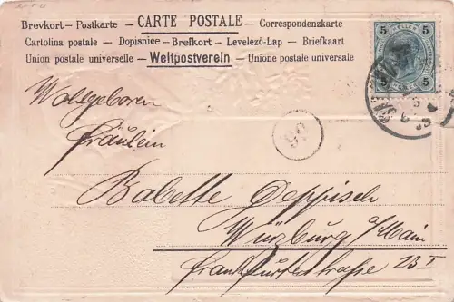 Passepartout-Lithographie Rosenheim, Ortsansicht mit Brücke -792694