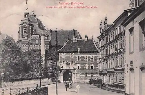AACHEN - BURTSCHEID, Jonas - Tor und St. Jphann Baptist Pfarrkirche, 1905, Stengel -792914