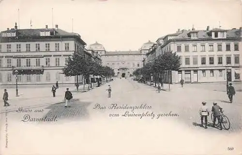 Gruss aus Darmstadt. Das Residenzschless vom Luisenplatz geschen. -793068
