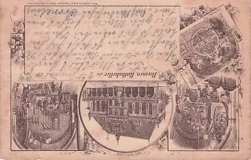 Bremen Rathaus mit Bacchus-Fass und Gasthaus Ratskeller Verlag -792932