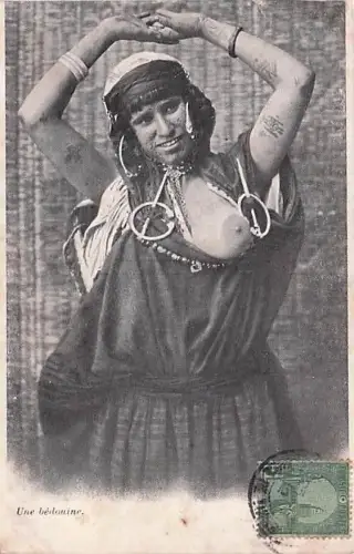 Postkarte 1910er Jahre arabische tätowierte Frau -792990