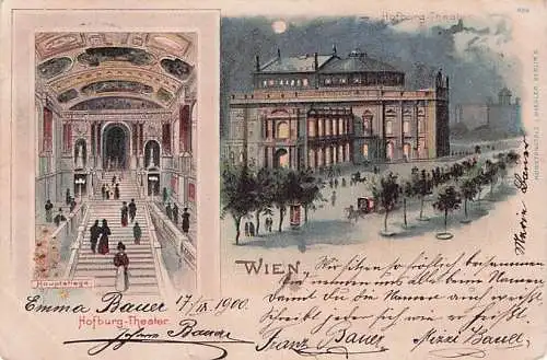 Lithographie Wien, Burgtheater, Hauptstiege -793060