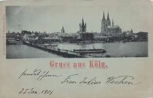 AK Köln, Totalansicht mit Dom -793092