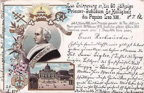 Papst Leo XIII., 60 Jahre Priester-Jubiläum gl1897 F9366 -793056
