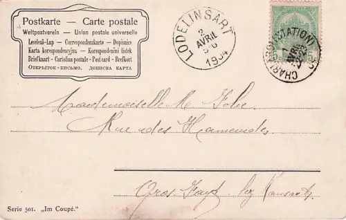 Postkarte - Alte Zeiten - Bahnreisen Kitsch -793146